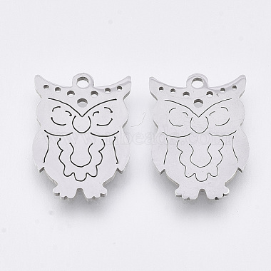 Stainless Steel Color Owl Stainless Steel Pendants