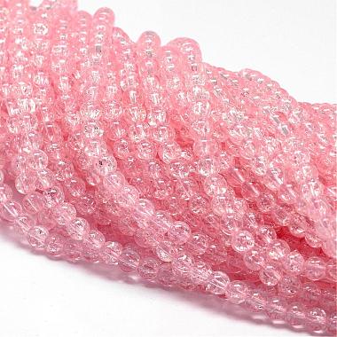 Pink Round Crackle Quartz Beads