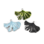 304 Stainless Steel with Enamel Pendants, Ginkgo Leaf Charms, Stainless Steel Color, Mixed Color, 23x30x3mm, Hole: 1.6mm(SA-CBAA487-02P)