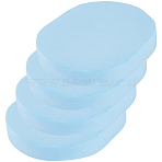 Beauty Facial Sponges, Oval, Light Sky Blue, 11x8x1.45cm(MRMJ-WH20003-07D)