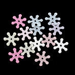 Christmas Plastic Beads, Imitation Jelly, Snowflake, Mixed Color, 15.5x14x3mm, Hole: 1.6mm, about 2941pcs/500g(KY-F023-04B)