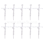 304 Stainless Steel Pendants, Cross with Word Grace Charm, Stainless Steel Color, 39.3x19.7mm(FIND-SZC0010-634)