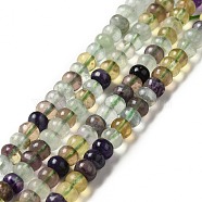 Natural Colorful Fluorite Beads Strands, Rondelle, 6x4mm, Hole: 0.7mm, about 90pcs/strand, 14.96~15.16 inch(38~38.5cm)(G-D481-19A)