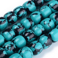 Synthetic Turquoise Beads Strands, Dyed, Barrel, Dark Turquoise, 9x8mm, Hole: 1.6mm, about 50pcs/Strand, 15.75 inch(40cm)(G-E266-09A-01)