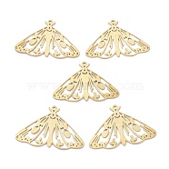Brass Pendants, DIY Accessories, for Bracelets, Earrings, Necklaces, Hollow Butterfly, Raw(Unplated), 23x34x0.6mm, Hole: 1.2mm(KK-I010-11C)