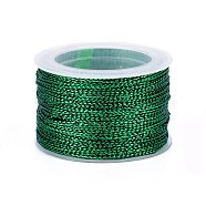 Nylon Metallic Cords, Dark Green, 1mm, about 20m/Roll(MCOR-E002-16-01)