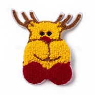 Christmas Reindeer/Stag Cloth Snap Hair Clips, with Iron Clips, Hair Accessorise for Girls, Dark Red, 76x72x3mm(PHAR-G003-16)