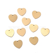 Ion Plating(IP) 304 Stainless Steel Pendants, Double Side Drawbench, Stamping Blank Tag, Heart, Golden, 11.5x12x1mm, Hole: 1mm(STAS-F271-06B-G)