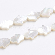 Natural White Shell Mother of Pearl Shell Beads, Pearlized, Hamsa Hand/Hand of Fatima/Hand of Miriam, 10x8x2mm, Hole: 0.5mm(X-SSHEL-L017-006)