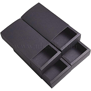 Kraft Paper Folding Box, Drawer Box, Rectangle, Black, 17.2x10.2x4.2cm, 16pcs/set(CON-BC0004-32D-B)