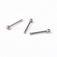 304 Stainless Steel Nose Studs, Nose Bone Rings, Nose Piercing Jewelry, Stainless Steel Color, 10mm, Bar Length: 1/4"(6.6mm), Pin: 18 Gauge(1mm)(AJEW-L056-24P)