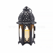 Hanging Lantern, Iron Candle Holder for Indoor Outdoor Events Parities and Weddings, Black, 8.25x16cm(AJEW-WH0019-28A)