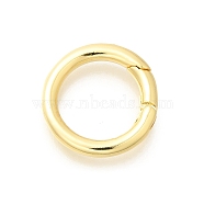 Brass Spring Gate Rings, Long-Lasting Plated, Lead Free & Cadmium Free, Real 18K Gold Plated, 18x3mm(KK-L225-012G)