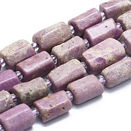 Natural Phosphosiderite Beads Strands, with Seed Beads, Faceted, Column, 12~13x6~8x6~8mm, Hole: 1mm, about 28pcs/strand, 15.55''~15.75'(39.5~40cm)(G-K245-I02-01)
