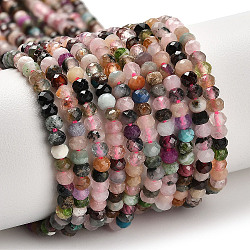 Natural Mixed Gemstone Beads Strands, Faceted, Rondelle, Mixed Dyed and Undyed, 3x2mm, Hole: 0.8mm, about 189pcs/strand, 15.75''(40cm)(G-K373-B02-02)