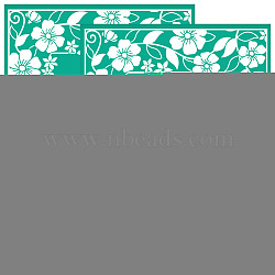 Self-Adhesive Silk Screen Printing Stencils, for Painting on Wood, DIY Decoration T-Shirt Fabric, Turquoise, Flower, 220x280mm(DIY-WH0531-001)
