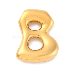 304 Stainless Steel Pendants, Letter Charm, Golden, Letter B, 24x18x5.5mm, Hole: 3.5x2.2mm(STAS-S166-02G-02)