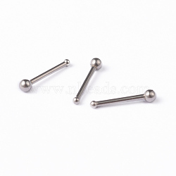 Tarnish Resistant 304 Stainless Steel Nose Studs, Nose Bone Rings, Nose Piercing Jewelry, Stainless Steel Color, 10mm, Bar Length: 1/4"(6.6mm), Pin: 18 Gauge(1mm)(AJEW-L056-24P)