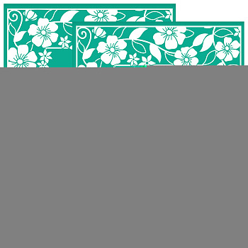 Self-Adhesive Silk Screen Printing Stencils, for Painting on Wood, DIY Decoration T-Shirt Fabric, Turquoise, Flower, 220x280mm