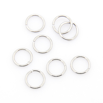 Tarnish Resistant 304 Stainless Steel Open Jump Rings, Saw Cut Seamless Round, Stainless Steel Color, 8x0.9mm, 19 Gauge, Inner Diameter: 6.2mm, about 2000pcs/bag