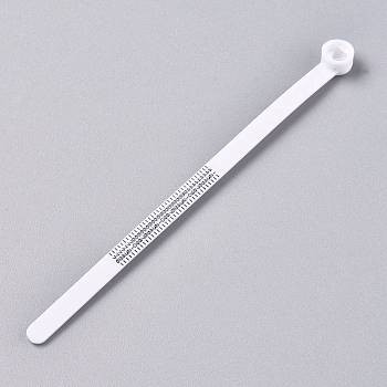 Plastic European Version Ring Sizer, Gauge Finger Measuring Belt for Men and Womens Sizes, with Mini Magnifier, White, 11.3x0.8x0.55cm
