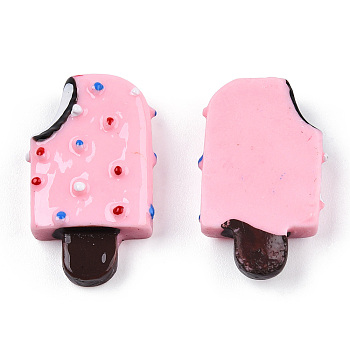 Resin Cabochons, Ice Cream, Pink, 25x15x5mm