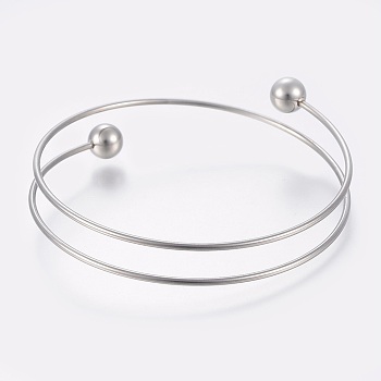 304 Stainless Steel Bangles Making, Stainless Steel Color, 2-1/2 inch(6.5cm)