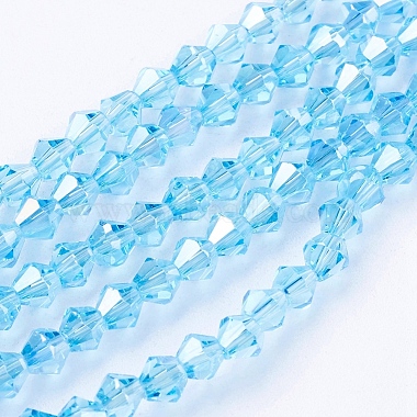 4mm DeepSkyBlue Bicone Glass Beads