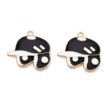 Light Gold Black Hat Alloy+Enamel Pendants