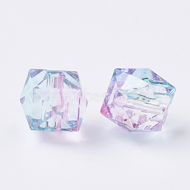 Two Tone Transparent Spray Painted Acrylic Bead(X-ACRP-T005-26)-2