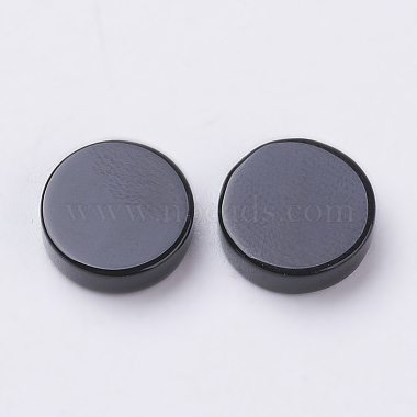 16mm Flat Round Black Agate Cabochons