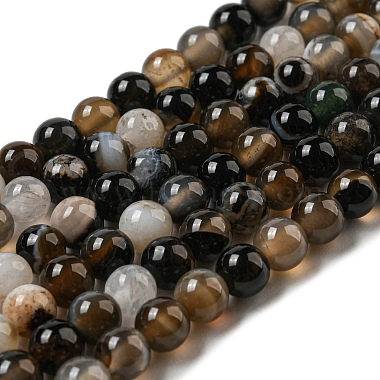 naturelles agate perles brins(X-G-L555-04-6mm)-2