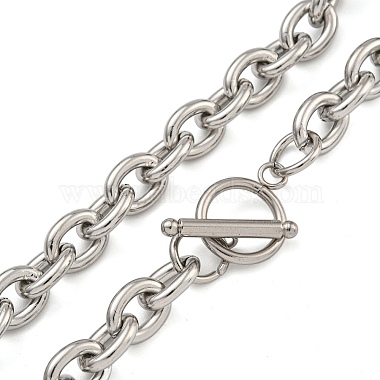 304 Stainless Steel Cable Chain Necklaces for Men Women(NJEW-G152-01P)-2