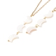 Natural Shell Crescent Moon Pendant Necklace with 304 Stainless Steel Chains for Women(NJEW-C016-04G)-1