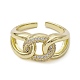 Rack Plating Brass Micro Pave Cubic Zirconia Open Cuff Rings(RJEW-K257-25G)-2