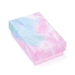 Cardboard Box Bracelet Boxes, with Sponge Inside, Rectangle, Sky Blue, 8.1x5.2x2.7cm(X1-CBOX-G018-B02)