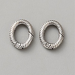 925 Sterling Silver Spring Gate Rings, Oval, Antique Silver, 10x8x1.7mm, Hole: 6.5x4.5mm(STER-WH0061-85A)