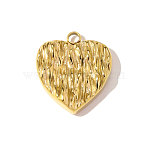 304 Stainless Steel Pendants, Heart Charms, Ion Plating(IP), Mirror Polished Finish, Real 18K Gold Plated, 17x15mm, Hole: 1.5mm(STAS-OY010-18G)
