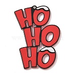 Christmas Acrylic Pendants, Letter HO, Red, 45x29.5x2.5mm, Hole: 1.6mm(MACR-K364-01A)