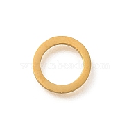 304 Stainless Steel Charms, Laser Cut, Real 18K Gold Plated, Ring, 10x10x1mm, Hole: 7.5mm(STAS-S144-01G-E)