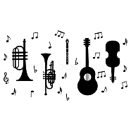 PVC Wall Stickers, for Wall Decoration, Musical Instruments Pattern, 350x400mm(DIY-WH0377-099)