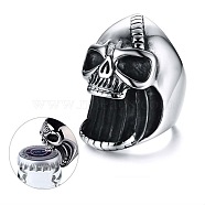 Alloy Finger Rings, Skull, Antique Silver, US Size 10(19.8mm)(PW-WG19581-03)