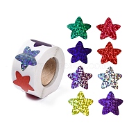 8 Patterns PVC Self Adhesive Glitter Stickers, Waterproof Colorful Decals for Party, Decorative Presents, Star, 24x25mm, about 500pcs/roll(DIY-A042-14B)