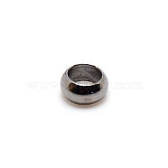 Brass Crimp Beads, Rondelle, Nickel Free, Gunmetal, 4x2mm, Hole: 2.5mm, about 500pcs/bag(KK-WH0047-10A-07)