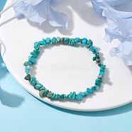 Natural Howlite Chips Beaded Stretch Bracelets for Women, Inner Diameter: 2-1/4~2-1/2 inch(50~52mm)(BJEW-JB10046-03)