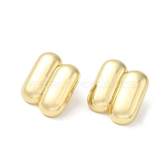 Rack Plating Brass Stud Earrings, Oval Shape, Long-Lasting Plated, Real 18K Gold Plated, 25x21.5mm(EJEW-Q786-03G)