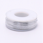 Round Aluminum Wire, with Spool, Silver, 20 Gauge, 0.8mm, 36m/roll(AW-G001-0.8mm-01)