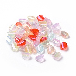 Transparent Acrylic Imitation Jelly Beads, Twist Oval, Mixed Color, 15x13x6mm, Hole: 2.5mm(OACR-P011-10C)