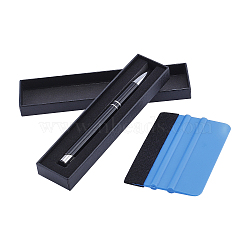 Gorgecraft Iron Aerofluxus Pen, Pad Pasting Tool, with PP Plastic Squeegee, Black, 137x13x10mm, 101x73x7mm(TOOL-GF0001-50)