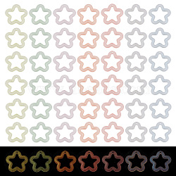 PandaHall Elite 112Pcs 7 Colors Transparent Luminous Acrylic Pendants, with Glitter Powder, Star, Mixed Color, 29.5x30.5x5mm, Hole: 1.8mm, 16pcs/color(TACR-PH0001-55)